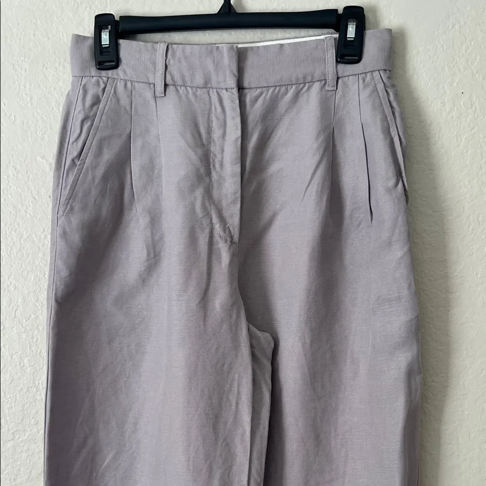 NWOT Aritzia Wilfred London Grey Linen Blend Wider the Effortless Pant in Size 6
